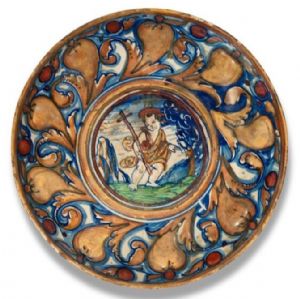 Importante cuenco de cerámica esmaltada en rubí y oro. MASTRO GIORGIO ANDREOLI (GUBBIO 1530-1535) 24,7 cm.