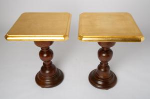 Par de mesinhas com tampo dourado - M/312 -