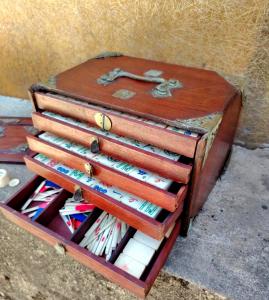 scatola antica set gioco mahjong primi 900 - Foto 10