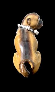 Polychrome porcelain pug dog figure. Dresden. - Foto 5