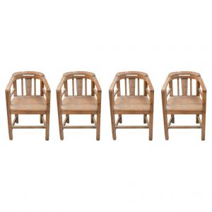 Set aus vier Teakholz-Hochstühlen - M/733 -
