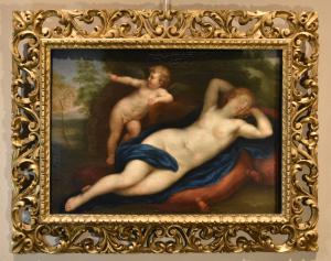 Dormant Venus with Cupid, Marcantonio Franceschini (Bologna 1648 - 1729) Workshop of