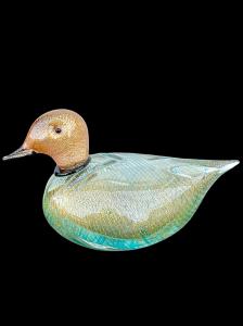 Papera in vetro sommerso con inclusioni in foglia oro.Firma LIP Murano