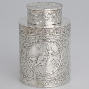 Caixote de chá em prata, J.D. Schleissner & Söhne, Hanau, século XIX