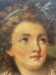Cerchia di Jean-Baptiste Greuze (Tournus, 1725 – Parigi, 1805) - Ritratto di giovane dama. - Foto 7