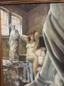 Augusto Gheduzzi – Peinture sur toile « Nu féminin dans l'atelier du sculpteur, datée 1924 » - - Foto 6