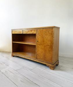 Credenza/libreria in radica di noce - Vintage 1970