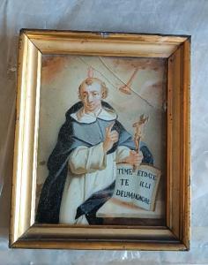 Antico dipinto su vetro-San Vincenzo Ferreri