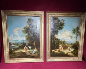 Coppia dipinti Domenico Pecchio 1687-1770