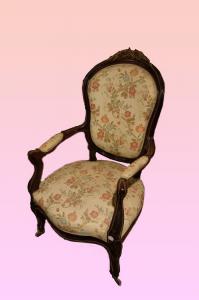 Antica poltrona Luigi Filippo con bronzo del 1800