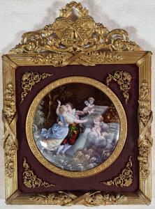 103) Miniatura su avorio " Scenetta amorosa" 