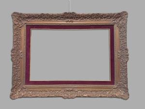 Cornice rettangolare in legno intagliato e dorato, Italia, fine XIX secolo