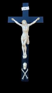 Ivory Christ on ebony cross.