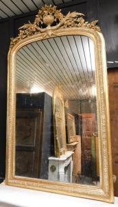 SPECC490 - Gilded and sculpted mirror, 19th century, cm W 110 x H 190