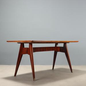 Tavolo Anni '50-'60 con Piano in Vetro Retro Trattato - Foto 9