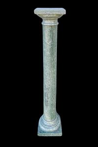 One-piece jade-colored marble column.