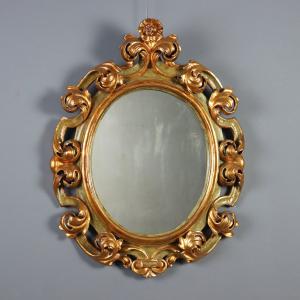 Miroir éclectique en bois sculpté et doré - Italie XIXe siècle