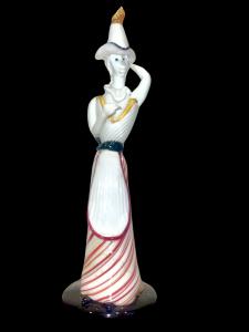 Figura in vetro ‘Rosaura’ della serie della commedia dell’arte di Fulvio Bianconi.Venini,Murano.