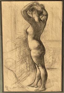 Armand Berton - Nudo femminile in piedi.