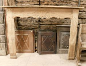 chl142 Provencal soft wood fireplace, measures 195 x h 138 cm
