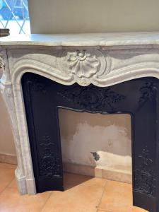 French fireplace with Carrara white marble reducer