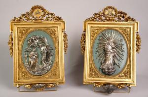 Coppia di acquasantiere Luigi XVI in argento, Genova fine secolo XVIII