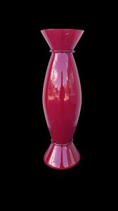 Vaso in vetro incamiciato rosso lattimo.Venini,Murano.