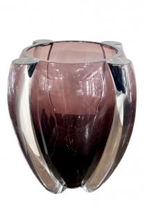 Vaso in vetro pesante ‘alboino’ ametista. Venini. Murano.