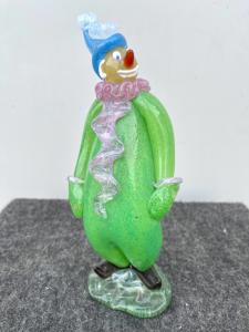 Glas-Skulptur eines Clowns. Böhmen.