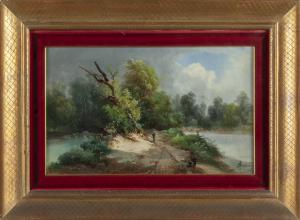Henry Markò (Florenz 1855 Lavagna GE 1921) Flusslandschaft, Öl, unten links signiert