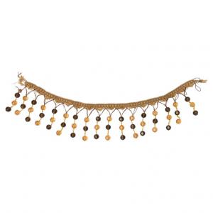 Fringe with 3 yellow and brown beads - BP/07 -