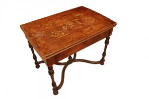 Italian 1800s Book-Opening Table with Inlaid Top