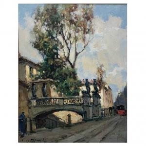 Cirano Castelfranchi View of the Naviglio in Via San Damiano 1952
