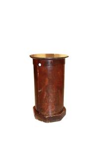 Mobiletto Tavolino a Cilindro con Piano in Marmo Francese del 1800 in mogano