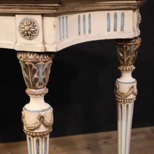 Consola italiana lacada estilo Luis XVI con tablero de mármol - Foto 8