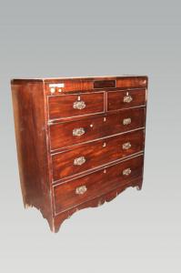Kommode mit 5 Schubladen, englischer Regency-Stil aus dem 19. Jahrhundert, aus Mahagoniholz