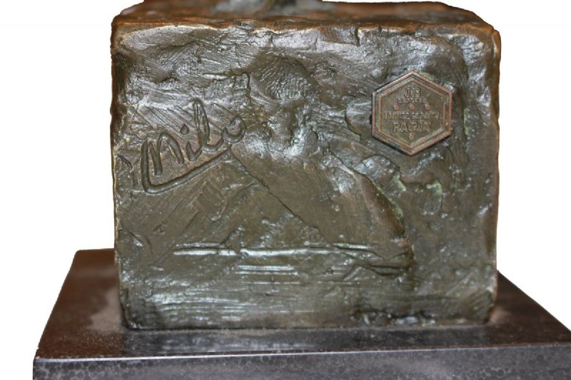 Scultura Portoghese Firmata Milo XX secolo raffigurante Gardellino - Foto 5