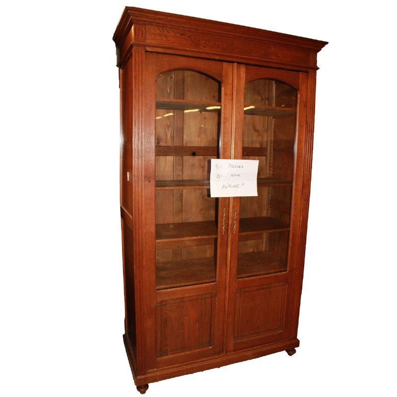 Libreria 2 Porte di fine 1800 Francese in legno di noce Luigi Filippo