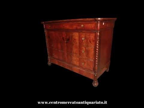 Cassettone Cappuccino Italiano di metà 1800 in Noce - Foto 6