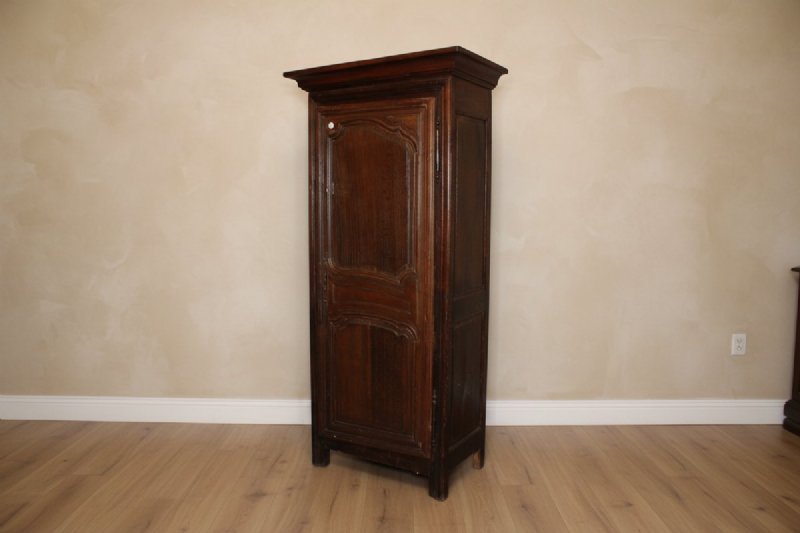 Stipo ad 1 Porta Francese di inizio 1800 in legno di Quercia - Foto 6