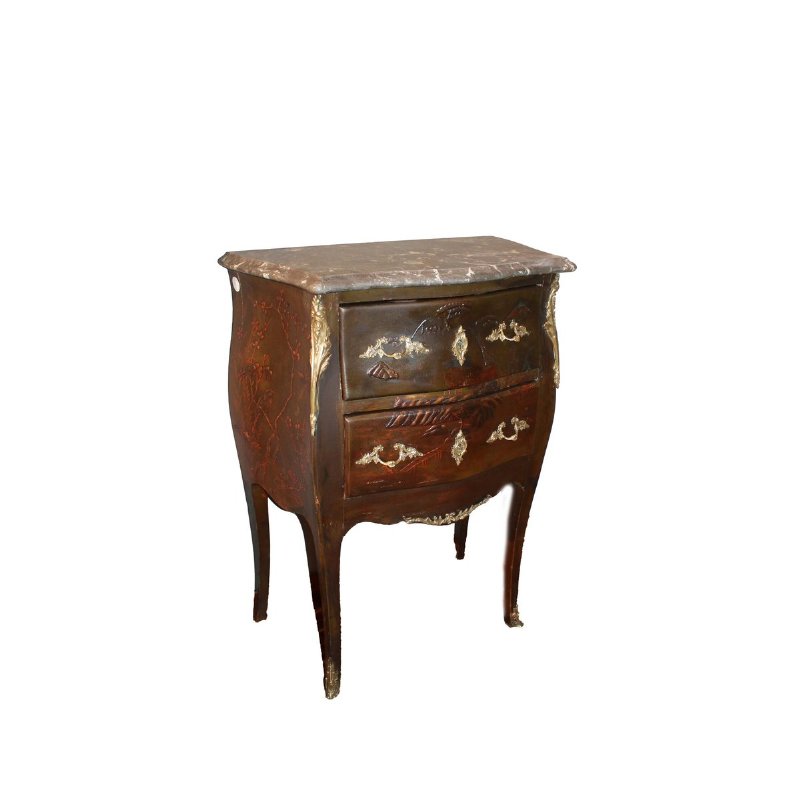19th Century French Louis XV Chinoiserie Style Bedside Table