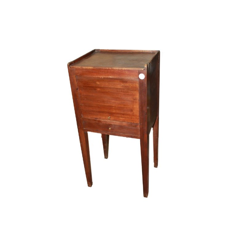 French rolltop nightstand, Louis XVI style, 19th century.