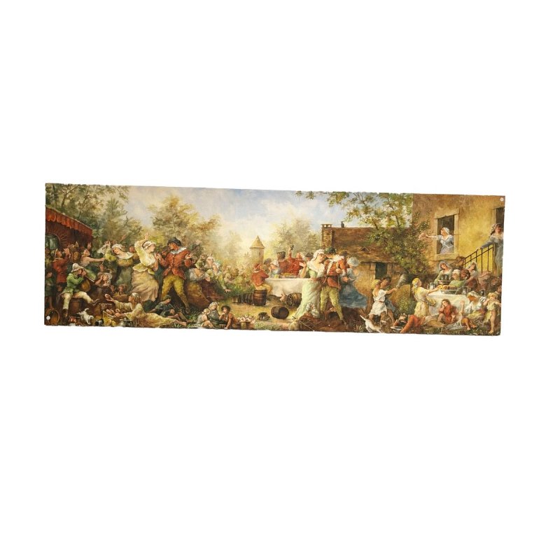 Großes Panoramabild einer ländlichen Festgesellschaft des 20. Jahrhunderts