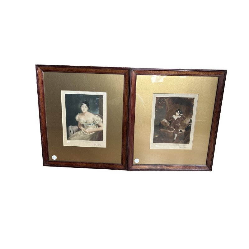 Coppia di stampe del 1800 Francesi Raffiguranti Ritratti