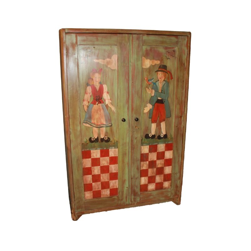 19th Century Painted Tyrolean Cabinet