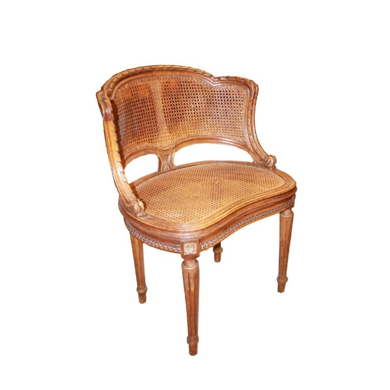Cane-seated Louis XVI armchair from the late 1800s