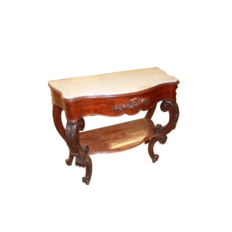 Louis Philippe Console in Mahogany with White Marble