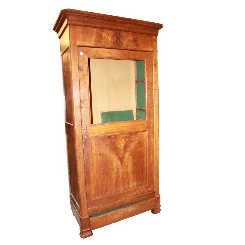 Large French Showcase Cabinet with 1 Door from the 1800s in walnut