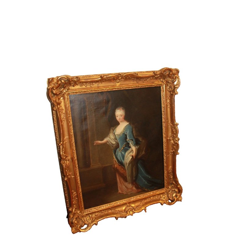 Retrato de dama francesa – Óleo sobre lienzo, siglo XVIII