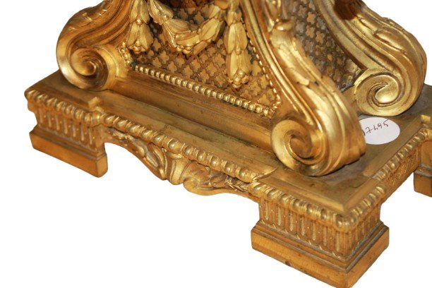 Requintado relógio de lareira francês em bronze dourado a mercúrio - Foto 5